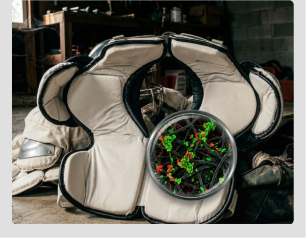 microscopic bacteria on football pads surface Image