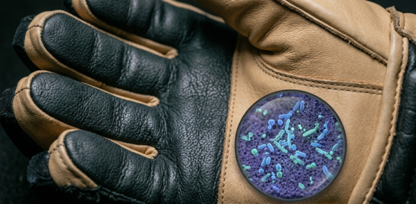 microscopic bacteria on hockey glove foam padding